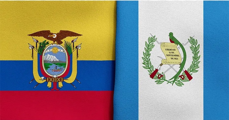 Banderas de Ecuador y Guatemala